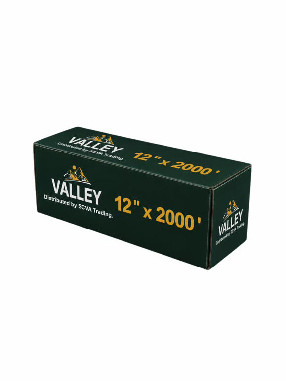 Valley 12” x 2,000’ Commercial Plastic Food Wrap – Case of 6 Rolls